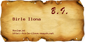 Birle Ilona névjegykártya