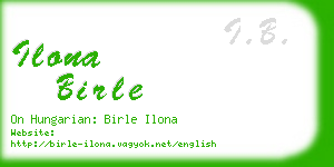 ilona birle business card